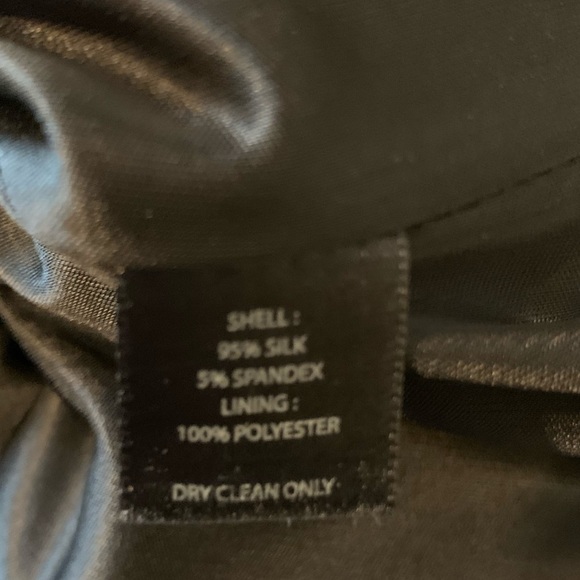 Black Silk Charmeuse Drape Neck Dress - Picture 6 of 8